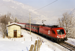 Lokomotiva: 1016.032-3 | Vlak: EC 111 ( Mnchen Hbf. - Klagenfurt Hbf. ) | Msto a datum: Angertal 11.01.2003