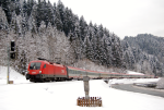 Lokomotiva: 1016.037-2 | Vlak: OEC 669 ( Bregenz - Graz Hbf. ) | Msto a datum: Httau 31.01.2009
