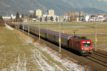 Lokomotiva: 1016.047-1 | Vlak: OEC 742 KUFSTEIN-DIE PERLE TIROLS ( Wien Westbf. - Innsbruck Hbf. ) | Msto a datum: Schwaz 23.01.2010