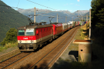 Lokomotiva: 1044.042 + 1216.145 | Vlak: RoLa 43253 ( Salzburg Hbf. - Trieste C.M. ) | Msto a datum: Oberfalkenstein 18.08.2009