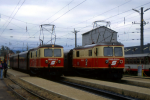 Lokomotiva: 1099.013-3, 1099.003-4 | Vlak: R 6832 ( Laubenbachmhle - St.Plten Hbf. ), R 6807 ( St.Plten Hbf. - Mariazell ) | Msto a datum: Ober Grafendorf 09.10.1993
