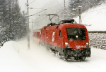 Lokomotiva: 1116.001-7 | Vlak: SPR 1507 ( Innsbruck Hbf. - Salzburg Hbf. ) | Msto a datum: Leogang 08.02.2003