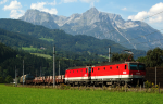 Lokomotiva: 1144.228 + 1144.247 | Vlak: DG 54434 ( Salzburg Gnigl - Hall in Tirol ) | Msto a datum: Pfarrwerfen 19.08.2009