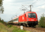 Lokomotiva: 1216.233 | Vlak: EC 173 Vindobona ( Hamburg-Altona - Villach Hbf. ) | Msto a datum: esk Tebov vjezd.sk. (CZ) 04.05.2013