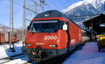 Lokomotiva: Re 460.004-5 | Vlak: EC 100 Matterhorn ( Brig - Wiesbaden Hbf. ) | Msto a datum: Brig 16.01.1995