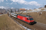 Lokomotiva: Re 460.007-8 | Vlak: IC 829 ( Brig - Romanshorn ) | Msto a datum: Frutigen 15.03.2006