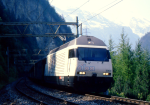 Lokomotiva: Re 460.016-9 | Vlak: D 1821 ( Brig - Zrich Flughafen ) | Msto a datum: Blausee-Mitholz 01.07.1995