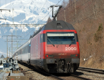 Lokomotiva: Re 460.026-8 | Vlak: IC 874 ( Brig - Basel SBB ) | Msto a datum: Kandergrund 15.03.2006