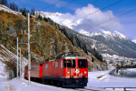 Lokomotiva: Ge 4/4 625 | Vlak: D 1535 ( Chur - St.Moritz ) | Msto a datum: Celerina 27.01.1996