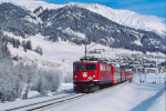 Lokomotiva: Ge 6/6 703 | Vlak: D 1525 ( Chur - St.Moritz ) | Msto a datum: Samedan 27.01.1996