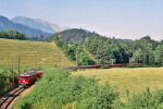 Lokomotiva: Ge 6/6 705 | Vlak: D 524 ( St.Moritz - Chur ) | Msto a datum: Reichenau-Tamins 04.07.1994