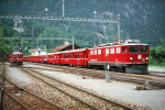 Lokomotiva: Ge 6/6 707, Ge 4/4 607 | Vlak: D 570 ( St.Moritz - Chur ), R 170 ( Filisur - Davos Platz ) | Msto a datum: Filisur 07.08.1994