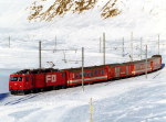 Lokomotiva: HGe 4/4 107 | Vlak: R 324 ( Andermatt - Disentis/Muster ) | Msto a datum: Oberalppasshhe-Calmot 17.01.1995