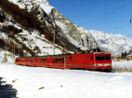 Lokomotiva: HGe 4/4 3 | Vlak: R 139 ( Brig - Zermatt ) | Msto a datum: Tsch 15.01.1995