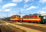 Lokomotiva: 242.229-3 + 242.246-7 | Vlak: Os 8307 ( Jihlava - Vesel nad Lunic ) | Msto a datum: Vesel nad Lunic 28.08.1994