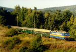 Lokomotiva: 363.120-7 | Vlak: R 635 ( Praha hl.n. - esk Budjovice ) | Msto a datum: Mnichovice 26.09.1997