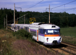 Lokomotiva: 452.003-7 | Vlak: Os 9123 ( Praha hl.n. - Beneov u Prahy ) | Msto a datum: Beneov u Prahy 08.06.1996
