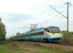 Lokomotiva: 681.005-5 | Vlak: SC 507 SC Pendolino ( Praha hl.n. - Ostrava hl.n. ) | Msto a datum: esk Tebov vjezd.sk. 04.05.2013
