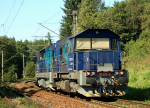 Lokomotiva: 741.513-6 + 741.512-8 | Vlak: Lv 59534 ( Brno Malomice - Kralupy n.Vltavou, vleka Kauuk ) | Msto a datum: Szavka 10.09.2012