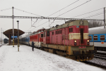 Lokomotiva: 742.185-2 + 362.003-6 | Vlak: EC 378 Slovensk strela ( Bratislava hl.st. - Stralsund ) | Msto a datum: Svitavy 03.12.2014