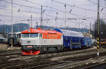 Lokomotiva: 749.218-4 | Vlak: Os 9012 ( erany - Praha hl.n. ) | Msto a datum: erany 05.03.1995