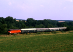 Lokomotiva: 749.242-4 | Vlak: R 991 ( Suice - Praha hl.n. ) | Msto a datum: imelice 05.08.1995