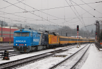 Lokomotiva: 749.263-0 + 162.120-0 | Vlak: EC 1003 ( Praha hl.n. - Koice ) | Msto a datum: esk Tebov 03.12.2014