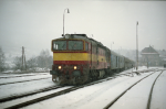 Lokomotiva: 753.173-4 | Vlak: Os 5422 ( Jarom - Turnov ) | Msto a datum: Star Paka 19.02.1993