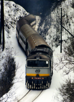 Lokomotiva: 754.081-8 | Vlak: R 959 ( Praha hl.n. - Jesenk ) | Msto a datum: Brann 16.01.1999