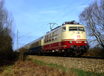 Lokomotiva: 103.113-7 | Vlak: IC 111 Hugo von Hofmannsthal ( Stuttgart Hbf. - Klagenfurt Hbf. ) | Msto a datum: Nannhofen 24.03.1994