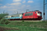 Lokomotiva: 103.123-6 | Vlak: EC 11 Mimara ( Leipzig Hbf. - Zagreb Gl.kol. ) | Msto a datum: Haspelmoor 15.05.1995
