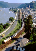 Lokomotiva: 103.173-1 | Vlak: EC 104 Berner Oberland ( Interlaken Ost - Amsterdam CS ) | Msto a datum: Oberwesel 21.07.1995
