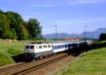 Lokomotiva: 111.206-9 | Vlak: IR 2192 ( Salzburg Hbf. - Karlsruhe Hbf. ) | Msto a datum: Freilassing 05.10.1993