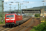 Lokomotiva: 120.103-7 | Vlak: EC 6 ( Chur - Hamburg-Altona ) | Msto a datum: Bingen Hbf. 08.06.2006