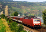 Lokomotiva: 120.136-7 | Vlak: IC 725 Spessart ( Hamburg-Altona - Nrnberg Hbf. ) | Msto a datum: Oberwesel 25.09.1998