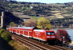 Lokomotiva: 145.018-8 | Vlak: SE 22138 ( Mainz Hbf. - Koblenz Hbf. ) | Msto a datum: Oberwesel 07.04.2000