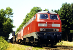 Lokomotiva: 218.209-3 + 218.345-7 | Vlak: EC 167 Albert Einstein ( Zrich HB - Praha hl.n. ) | Msto a datum: Kaufering 25.07.1999