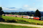 Lokomotiva: 218.465-3 + 218.222-8 | Vlak: IC 714 Allgu ( Oberstdorf - Mnster Hbf. ) | Msto a datum: Martinszell 25.07.1999
