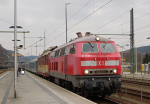 Lokomotiva: 218.838-1 ( ex 218.373 -9 ) + 371.005-0 | Vlak: EC 379 Porta Bohemica ( Kiel Hbf. - Praha hl.n. ) | Msto a datum: Bad Schandau 11.03.2016