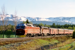 Lokomotiva: Di 4 653 + Di 3 614 | Vlak: Nt 456 ( Bodo - Trondheim ) | Msto a datum: Jorstad 30.05.1997