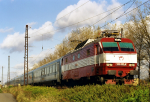 Lokomotiva: 350.001-4 | Vlak: EC 79 Csardas ( Praha hl.n. - Budapest Deli.pu. ) | Msto a datum: esk Tebov (CZ) 24.10.2002