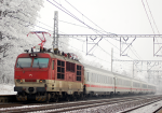 Lokomotiva: 350.002-2 | Vlak: EC 174 Jan Jesenius ( Budapest Kel.pu. - Hamburg-Altona ) | Msto a datum: Rostoklaty (CZ) 10.01.2009