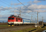 Lokomotiva: 350.003-0 | Vlak: EC 278 Metropolitan ( Budapest Nyugati pu. - Praha hl.n. ) | Msto a datum: Pardubice-Oponek (CZ) 29.01.2018