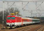 Lokomotiva: 350.007-1 | Vlak: IC 572 Frantiek Kik ( Brno hl.n. - Praha hl.n. ) | Msto a datum: Kluov (CZ) 02.04.2010