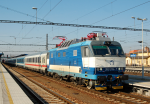 Lokomotiva: 350.014-7 | Vlak: EC 174 Jan Jesenius ( Budapest Kel.pu. - Hamburg-Altona ) | Msto a datum: Beclav (CZ) 08.04.2013