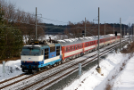 Lokomotiva: 350.018-8 | Vlak: EC 276 Frantiek Kik ( Bratislava hl.st. - Praha-Holeovice ) | Msto a datum: Koln (CZ) 17.02.2009