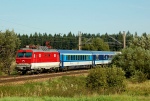 Lokomotiva: 350.019-6 | Vlak: EC 310271 ( odklon EC 275 ) Slovan ( Praha hl.n. - Budapest Kel.pu. ) | Msto a datum: Letina u Svtl (CZ) 10.09.2012