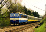 Lokomotiva: 363.149-6 | Vlak: R 600 Run ( Koice - Bratislava hl.st. ) | Msto a datum: Vrtky 15.04.1998