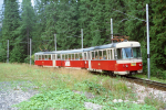 Lokomotiva: 420.955-7 | Vlak: Os 20030 ( Poprad-Tatry - trbsk Pleso ) | Msto a datum: Popradsk Pleso 16.09.1994