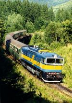 Lokomotiva: 750.198-4 | Vlak: Zr 1844 ( Zvolen os.st. - ilina ) | Msto a datum: remon 08.08.1998